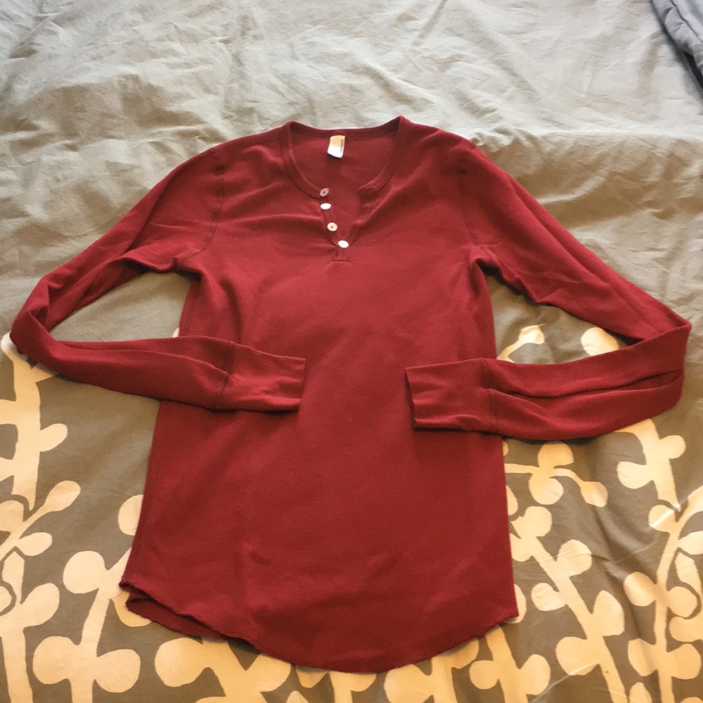 American apparel waffle knit Henley